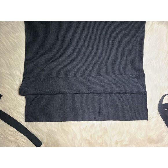 NWT|French Connection Blue/Black Caballo Floral Lace Sleeve Sweater, XS - Picture 7 of 12